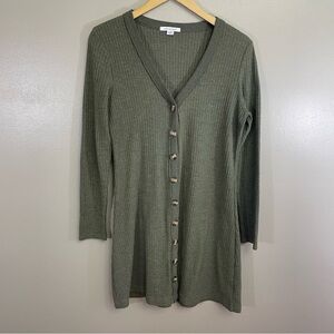 American Eagle Army Green Thermal Waffle Knit Long Sleeve‎ Mini Sweater Dress M